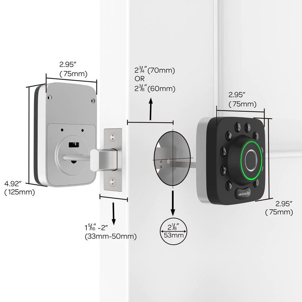U-Bolt Pro 6-in-1 Bluetooth Enabled Fingerprint and Keypad Smart Lock Deadbolt Plus BridWiFi Adapter