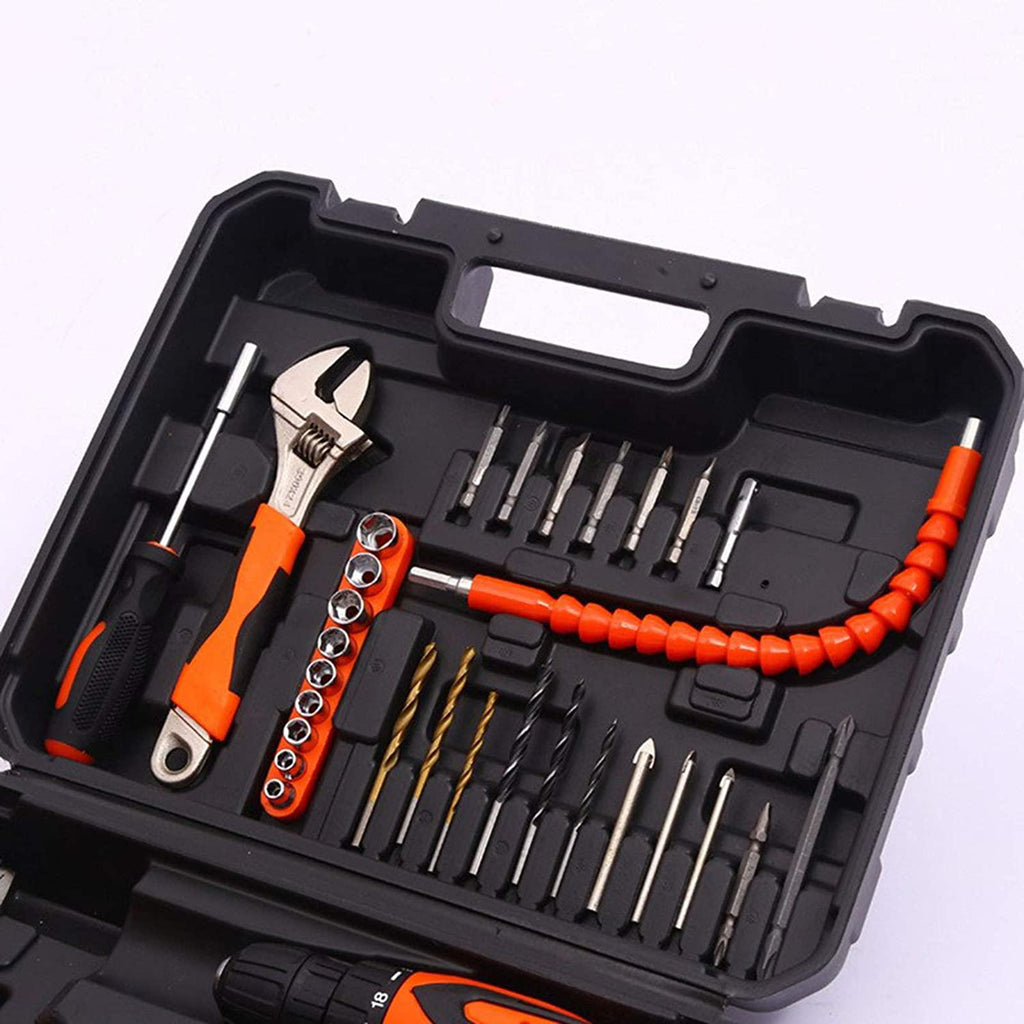 QSZX Screwdriver Tool Electric Screwdriver, Lithium Battery Drill Hardware Toolbox, Hand Tool Set, Lithium Battery Hand Drill (Color : Green)