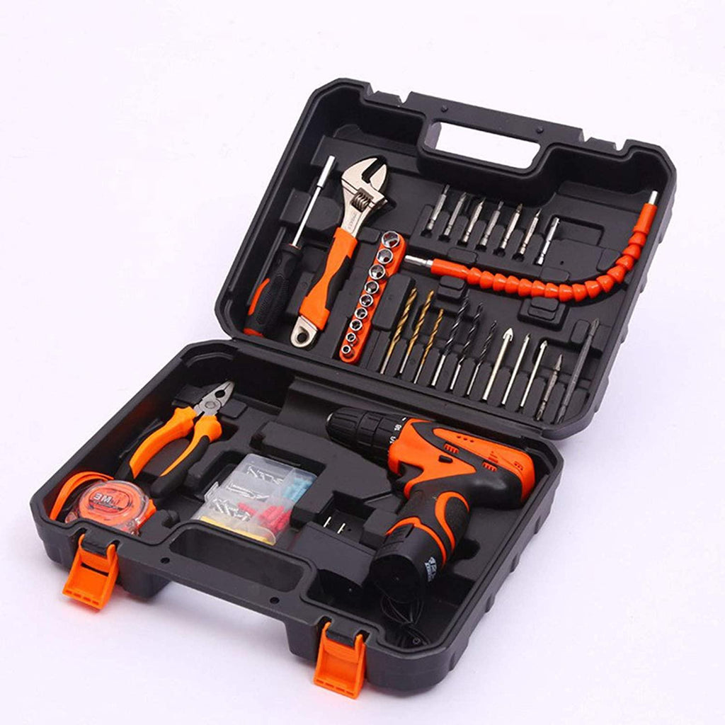 QSZX Screwdriver Tool Electric Screwdriver, Lithium Battery Drill Hardware Toolbox, Hand Tool Set, Lithium Battery Hand Drill (Color : Green)