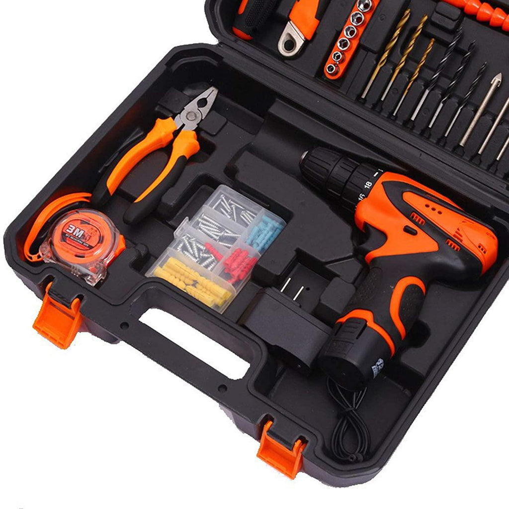 QSZX Screwdriver Tool Electric Screwdriver, Lithium Battery Drill Hardware Toolbox, Hand Tool Set, Lithium Battery Hand Drill (Color : Green)