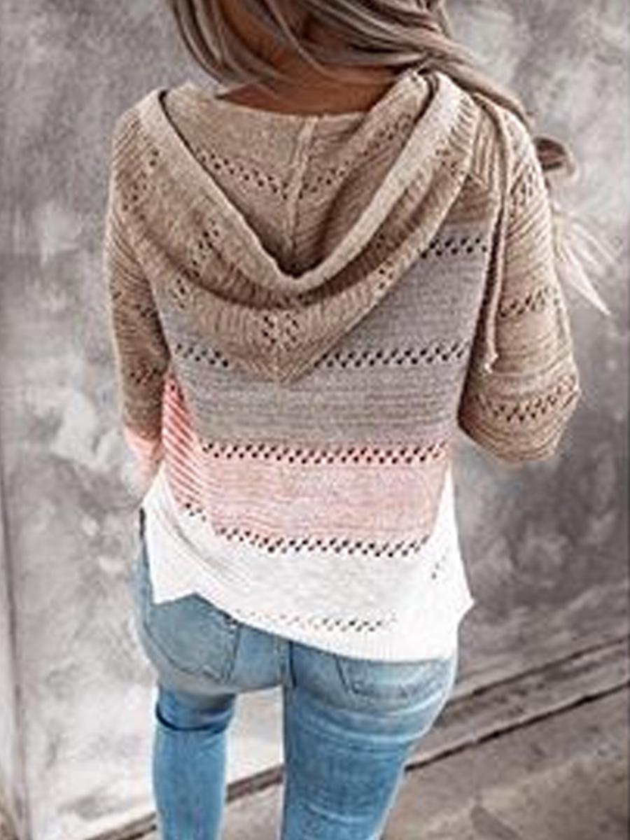 Casual Striped Hooded Sweater