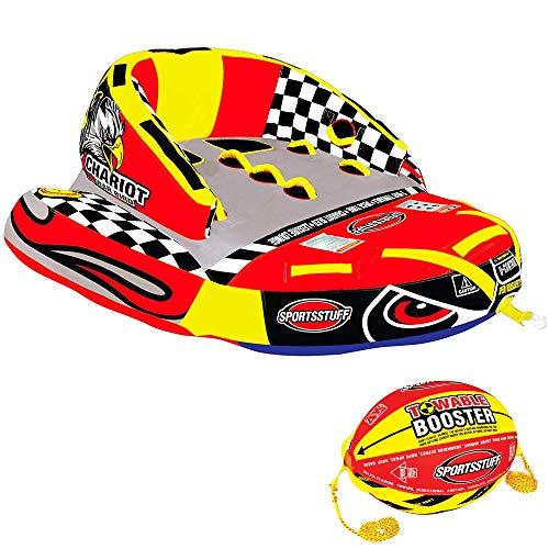 Sportsstuff Chariot Warbird &amp; Booster Ball Combo | 1-2 Rider Towable Tube for Boating
