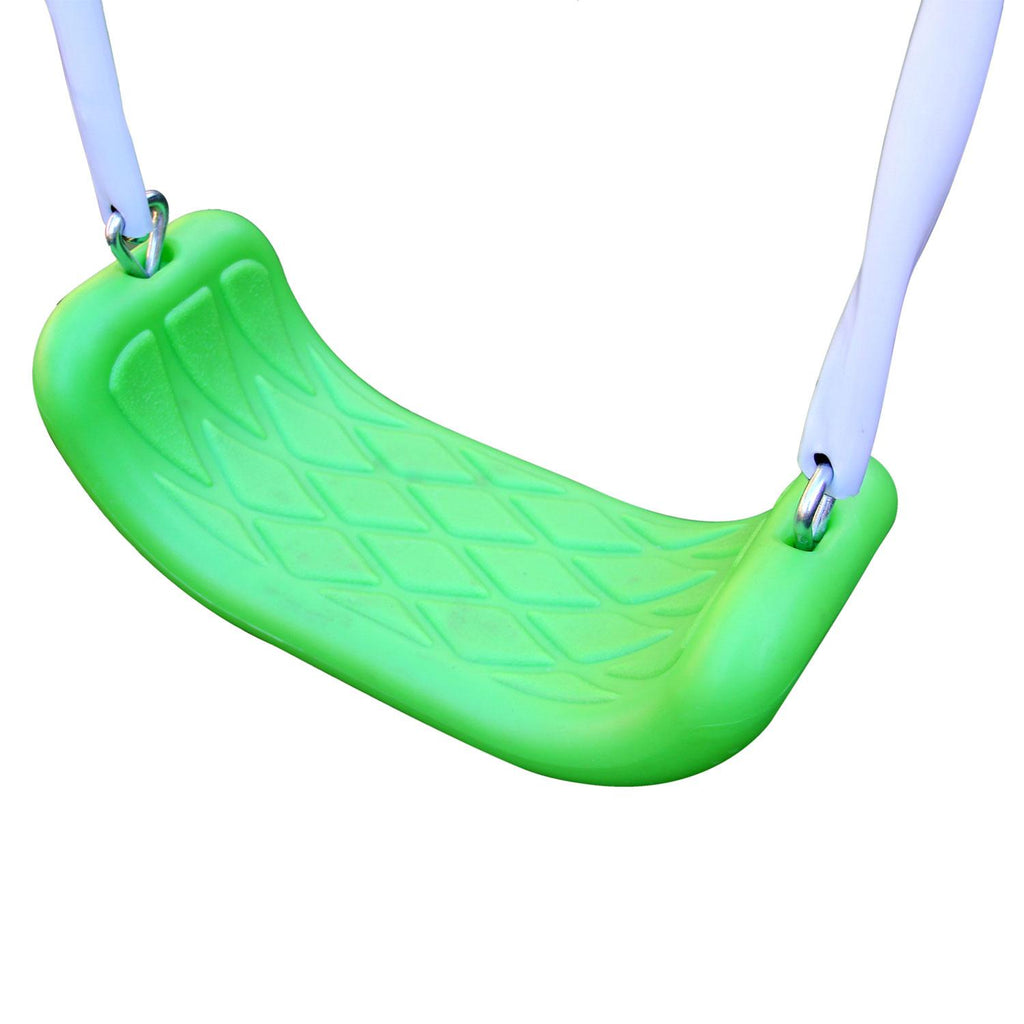 Sportspower Outdoor Rosemead Metal Swing Set with Roman Glider, Saucer, and 6ft Heavy Duty Slide