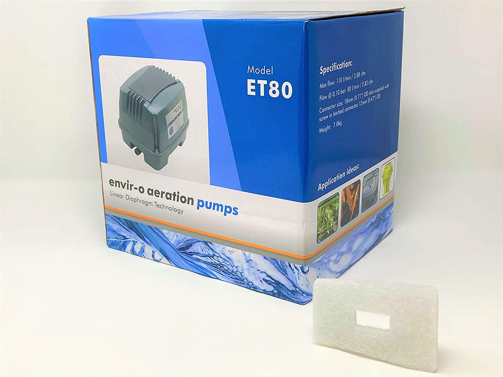 Blue Diamond ET80+ Plus - Septic or Pond Linear Diaphragm Air Pump with  Additional Air Filter