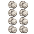 Georgian Satin Nickel Privacy Bed/Bath Door Knob (8-Pack)