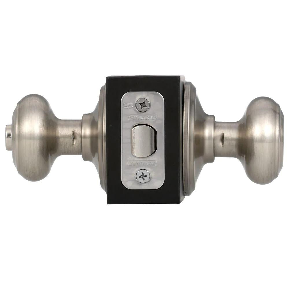 Georgian Satin Nickel Privacy Bed/Bath Door Knob (8-Pack)