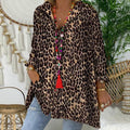 Casual Long Sleeve Leopard Printed Shirt