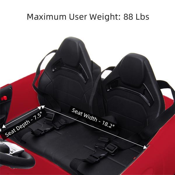 Uenjoy 2 Seater 12V Licensed Mercedes-Benz GT LZ-920 Kids Ride On Car Electric Cars Motorized Vehicles for Kids, with Remote Control, Music, Horn, Spring Suspension, LED Lights, Red