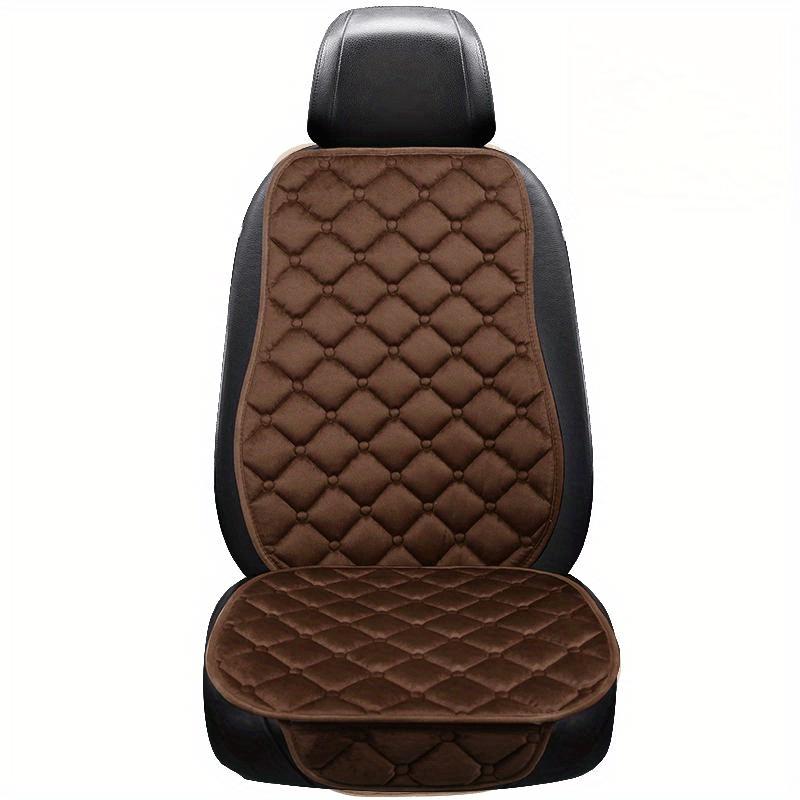 1pc/2pcs Car Seat Cover With Soft Velvet And Plaid Comfortable Memory Foam With Phone StoraBag Back Non-slip Silicone Particle Back Seat Cushion