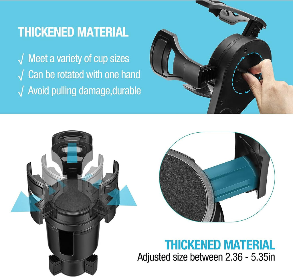 2 in 1 Large Car Cup Holder Extender Adapter THIS HILL with Adjustable Base&amp;Locking Function,All Purpose Cup Holder Expander for Car for Less Than 5.35" Large Bottles&amp;Drinks,2023 Upgraded