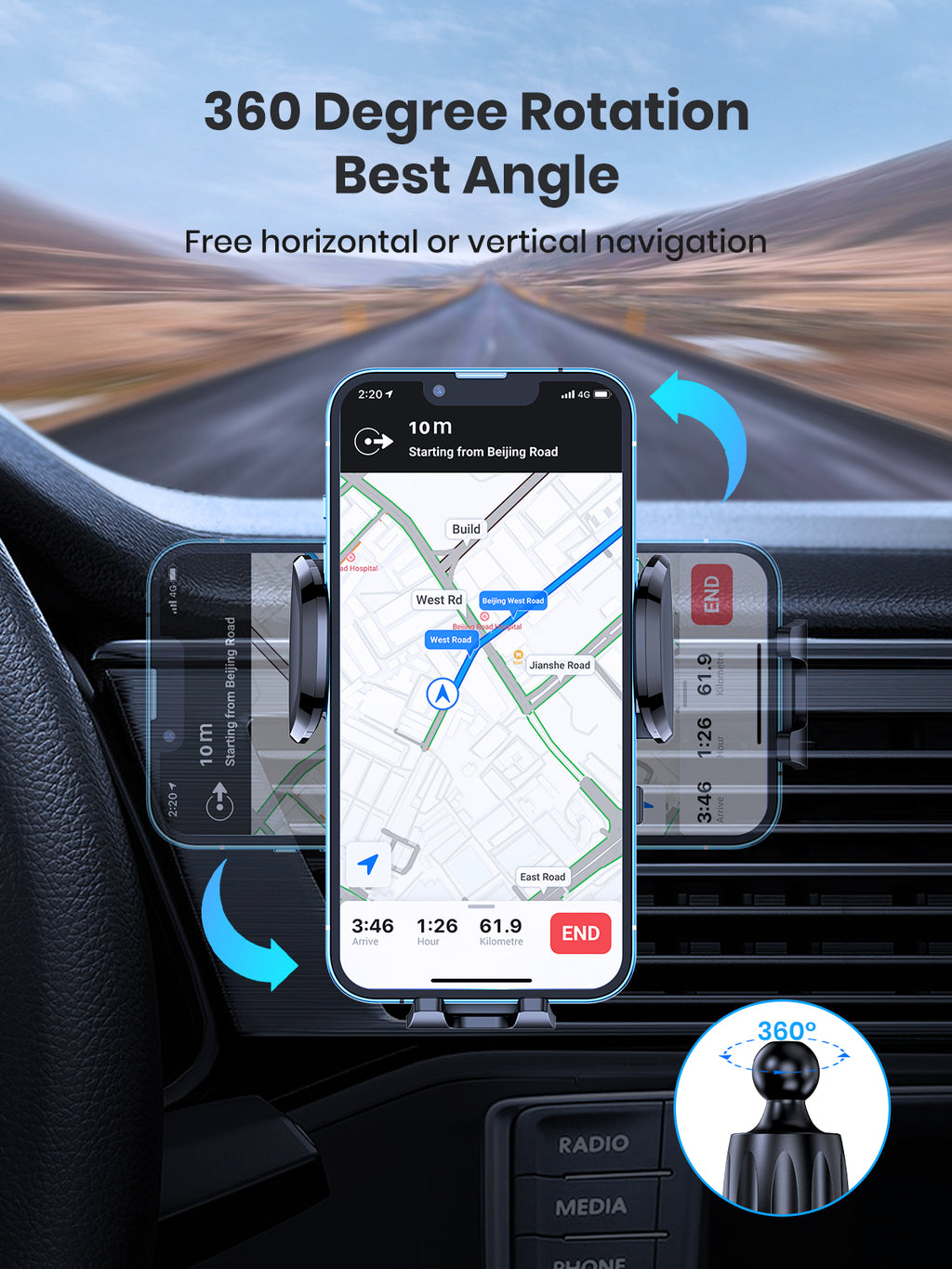 Big Phones &amp; Thick Cases? No Problem! Car Air Vent Phone Mount - The Ultimate Hands-Cell Phone Holder!