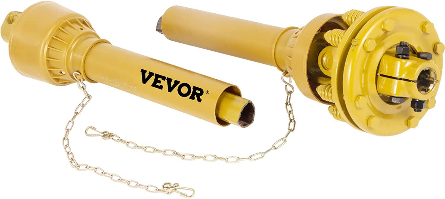 PTO Shaft, 1-3/8" PTO Drive Shaft, 6 Spline Both Ends PTO Driveline Shaft, Series 4 Tractor PTO Shaft, 31.5"-41" Brush Hog PTO Shaft, Yellow PTO Shaft w/Slip Clutch for Bush Hog/Finish Mower