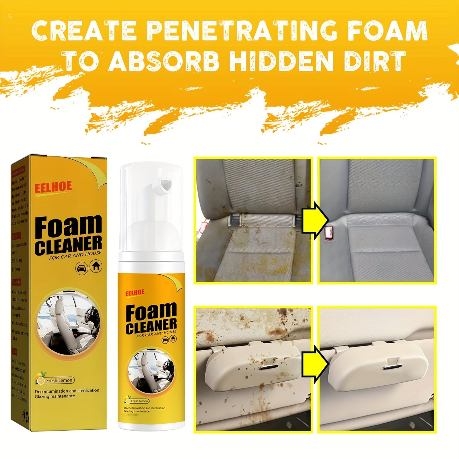 5.07oz Car Multi-purpose Foam Cleaner Powerful Stain Remover Headliner Seat Car Upholstery Cleaner