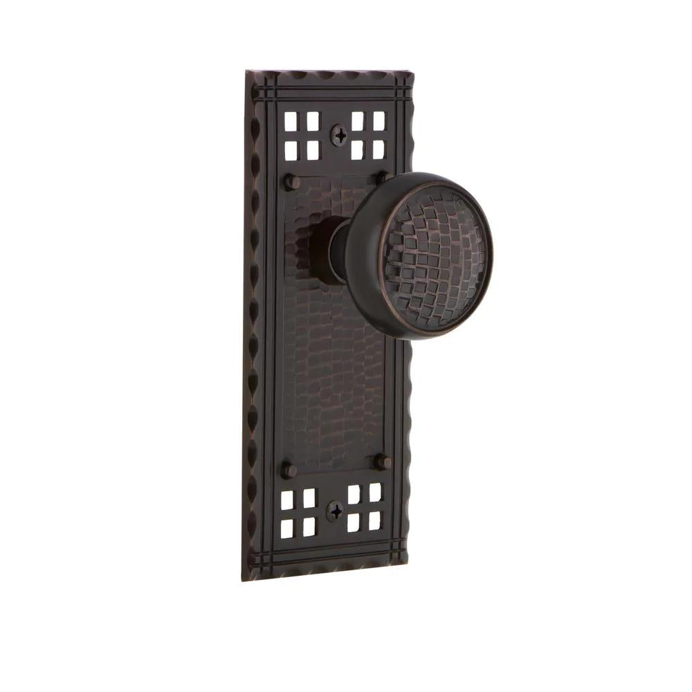 Craftsman Plate Double Dummy Craftsman Door Knob in Timeless Bronze