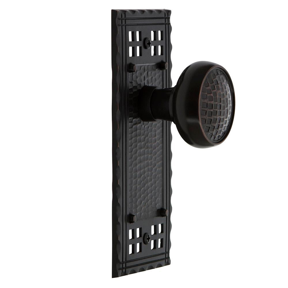 Craftsman Plate Double Dummy Craftsman Door Knob in Timeless Bronze