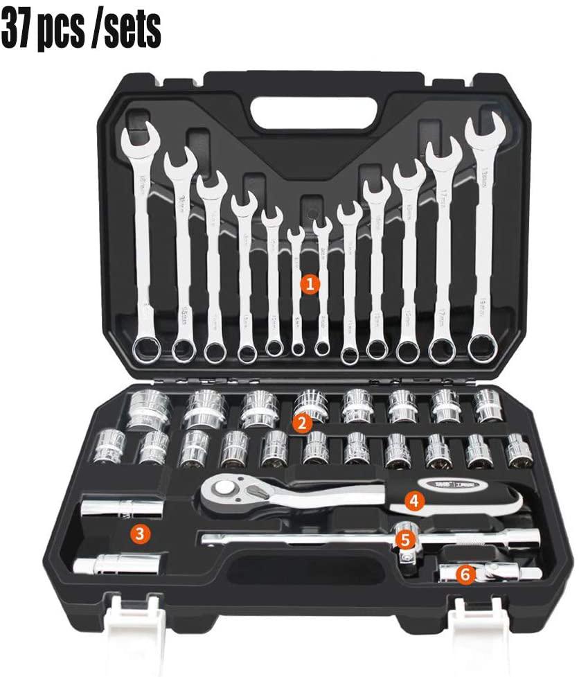 82 pcs Ratchet Torque Wrench key Combination Auto Repair Hand Tools for Car Kit a set of keys spanners