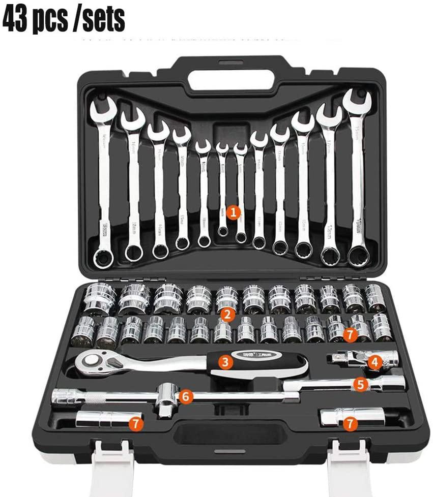 82 pcs Ratchet Torque Wrench key Combination Auto Repair Hand Tools for Car Kit a set of keys spanners