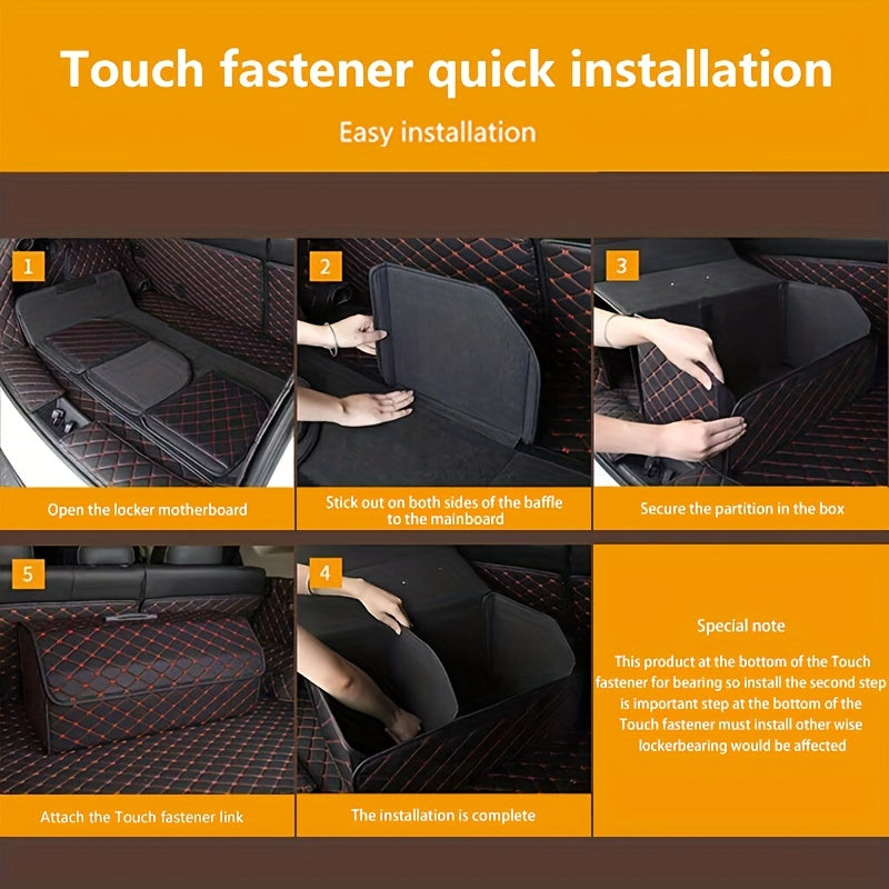 1pc Car Trunk Organizer StoraBox Collapsible Auto Cargo StoraContainer Toys Food StoraBag Car Stowing Automotive Accessories