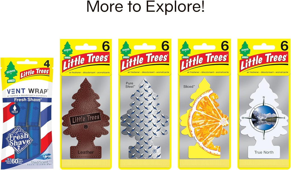 LITTLE TREES Air Fresheners Car Air Freshener. Hanging Tree Provides Long Lasting Scent for Auto or Home. Fresh Shave, 24 Air Fresheners