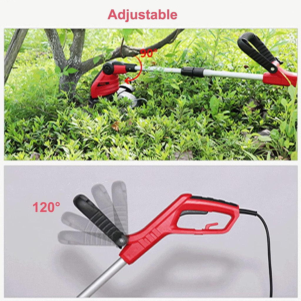 BKWJ 2-in-1 Electric Lawn Mower/String Trimmer, Corded Push Lawn Sweeper with 3 Wheels, Lightweight Lawn Trimmer Machine for Garden Courtyard,650W+10m Wire