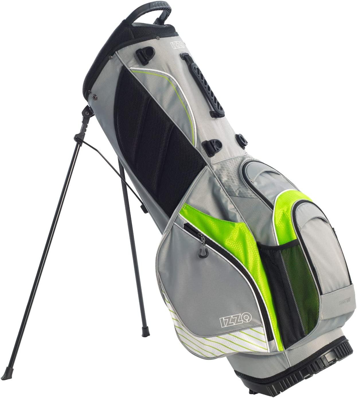 IZZO Golf Versa Ultra-Lite Stand Golf Bag with Exclusive Features, Red/White/Blue