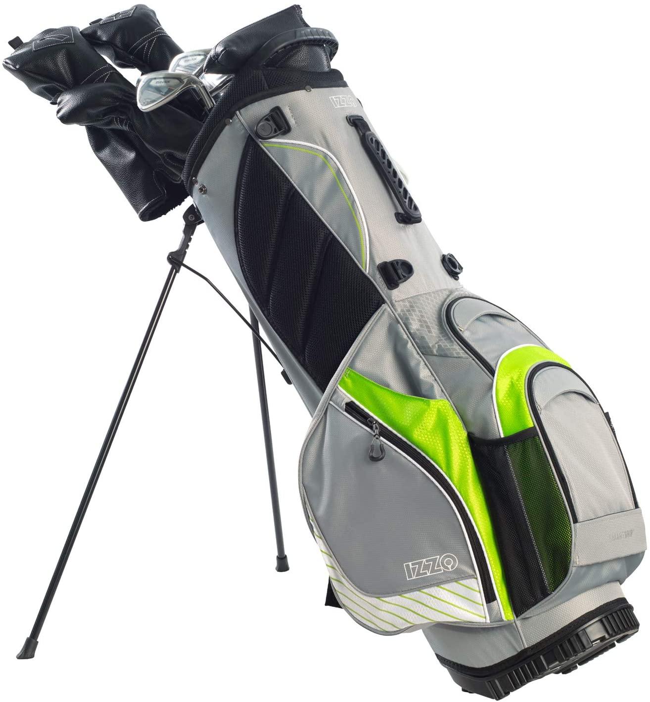 IZZO Golf Versa Ultra-Lite Stand Golf Bag with Exclusive Features, Red/White/Blue