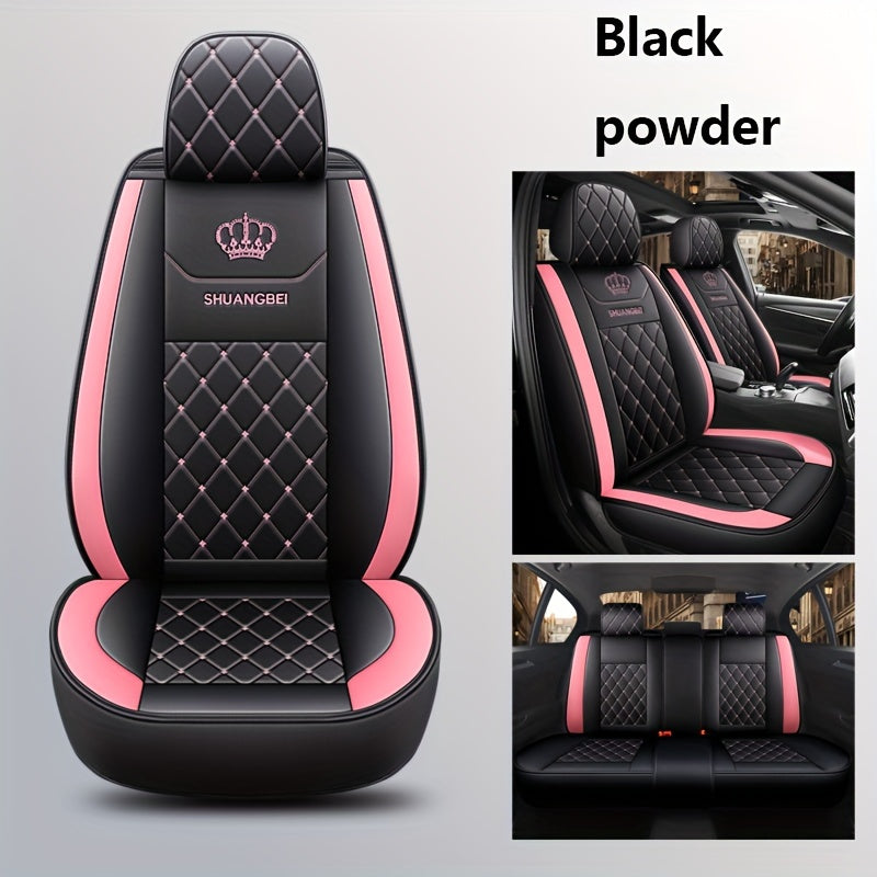 5 Car Seat Cover Set Full PackaCar Seat Cushion PU Leather Car Seat Cover Universal Car Seat Cover Full Set Compatible With Five-seat Models