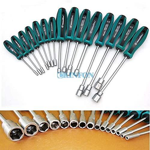 Screwdriver DHL 5Set15PCS 3-14mm Metal Socket Driver Hex Nut Key Wrench Screwdriver Nutdriver Hand Tool