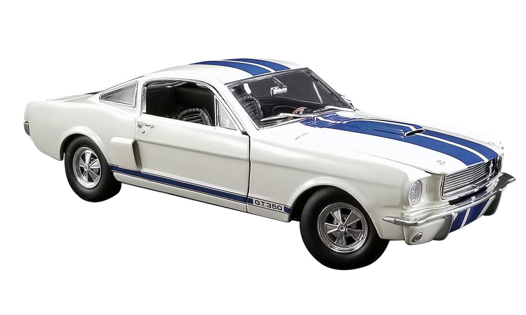 1966 Ford Mustang Shelby GT350 Supercharged Off White w/Blue Stripes Ltd Ed to 528 pcs 1/18 Diecast Model Car by ACME