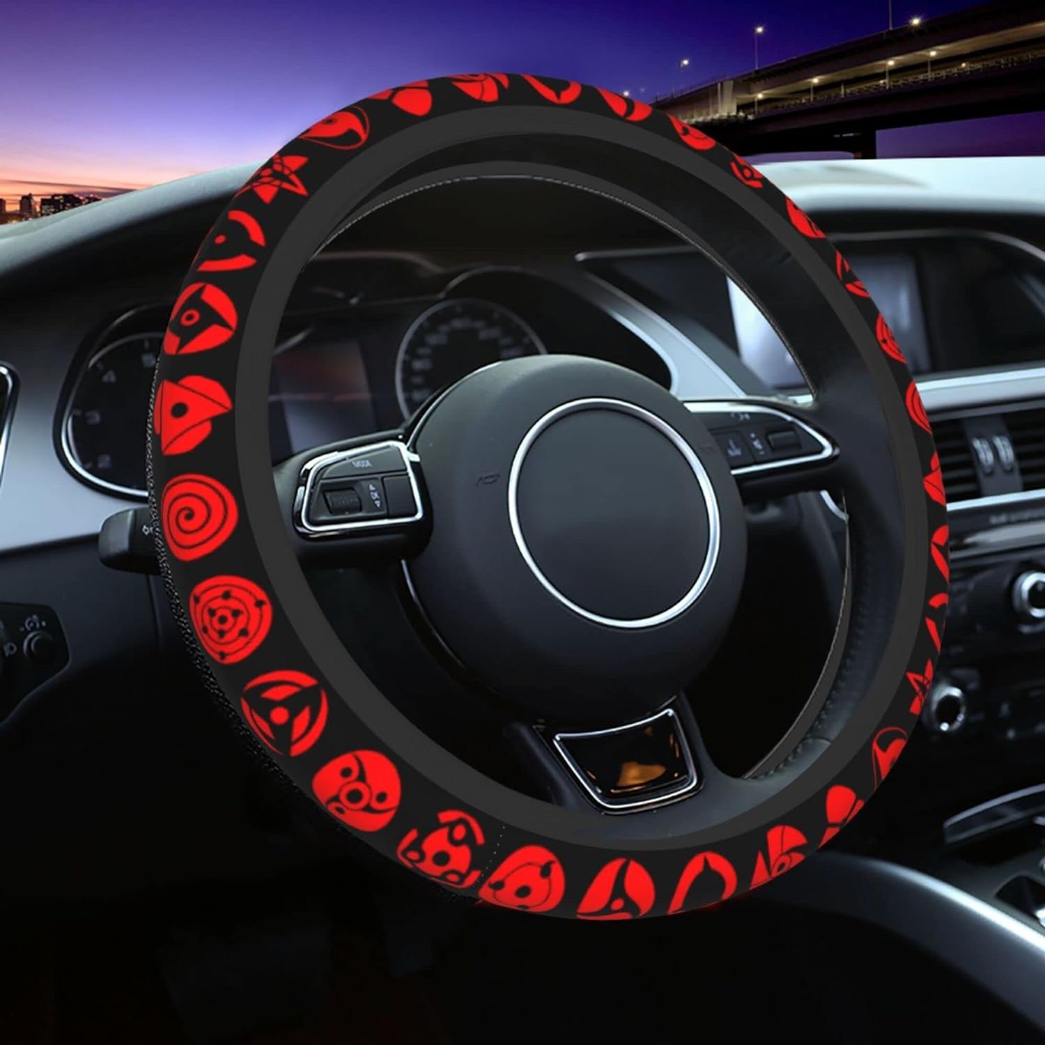 Anime Steering Wheel Cover Anime Car Accessories for Men Women, 15 Inch Anti-Slip Car Steering Wheel Covers Universal Fit