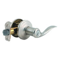 Tustin Satin Nickel Exterior Entry Door Lever featuring SmartKey Security