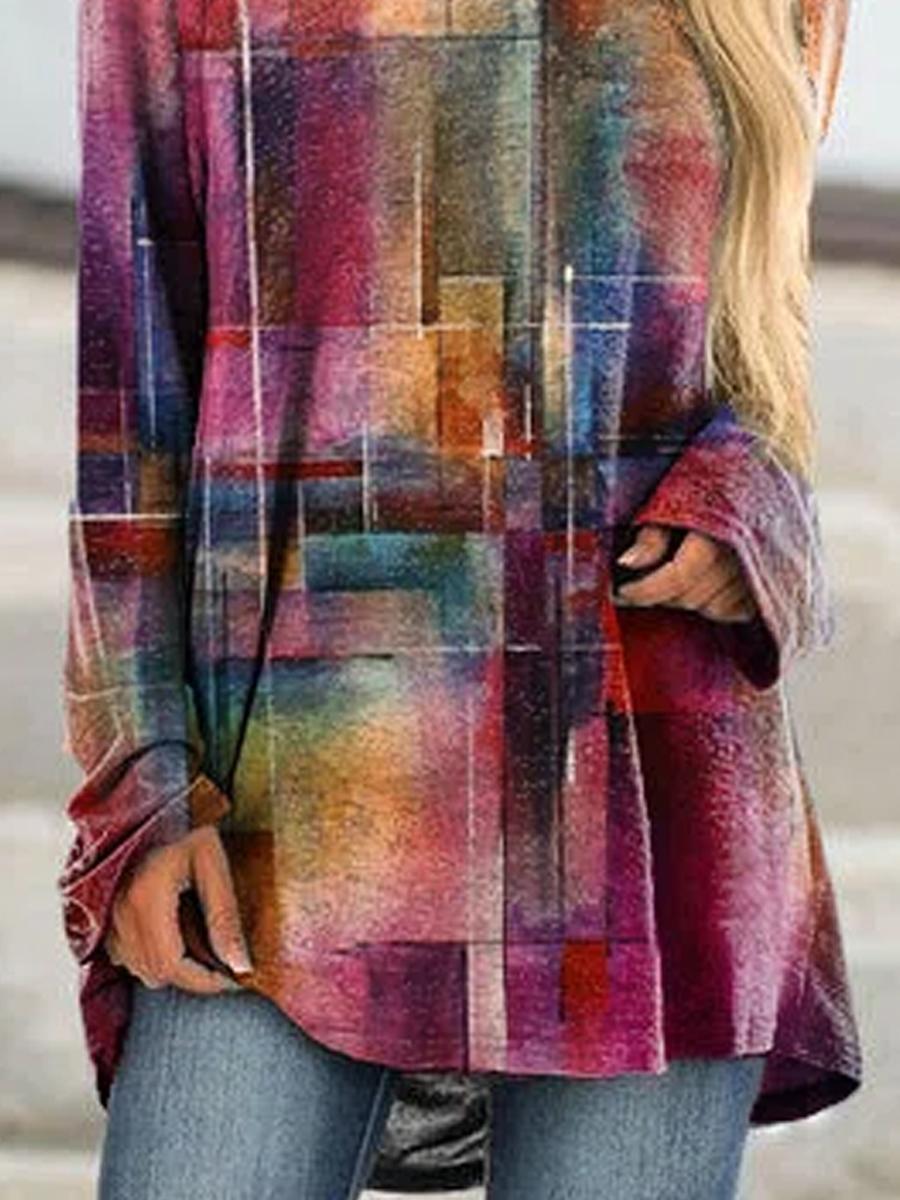 Ladies Round Neck Casual Long Sleeve T-shirt