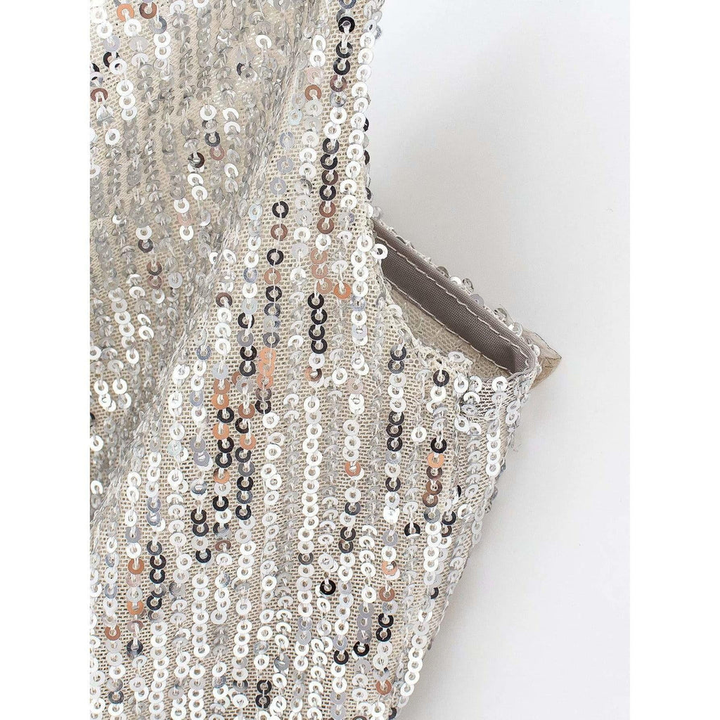 shiny sequin cropped tank top
