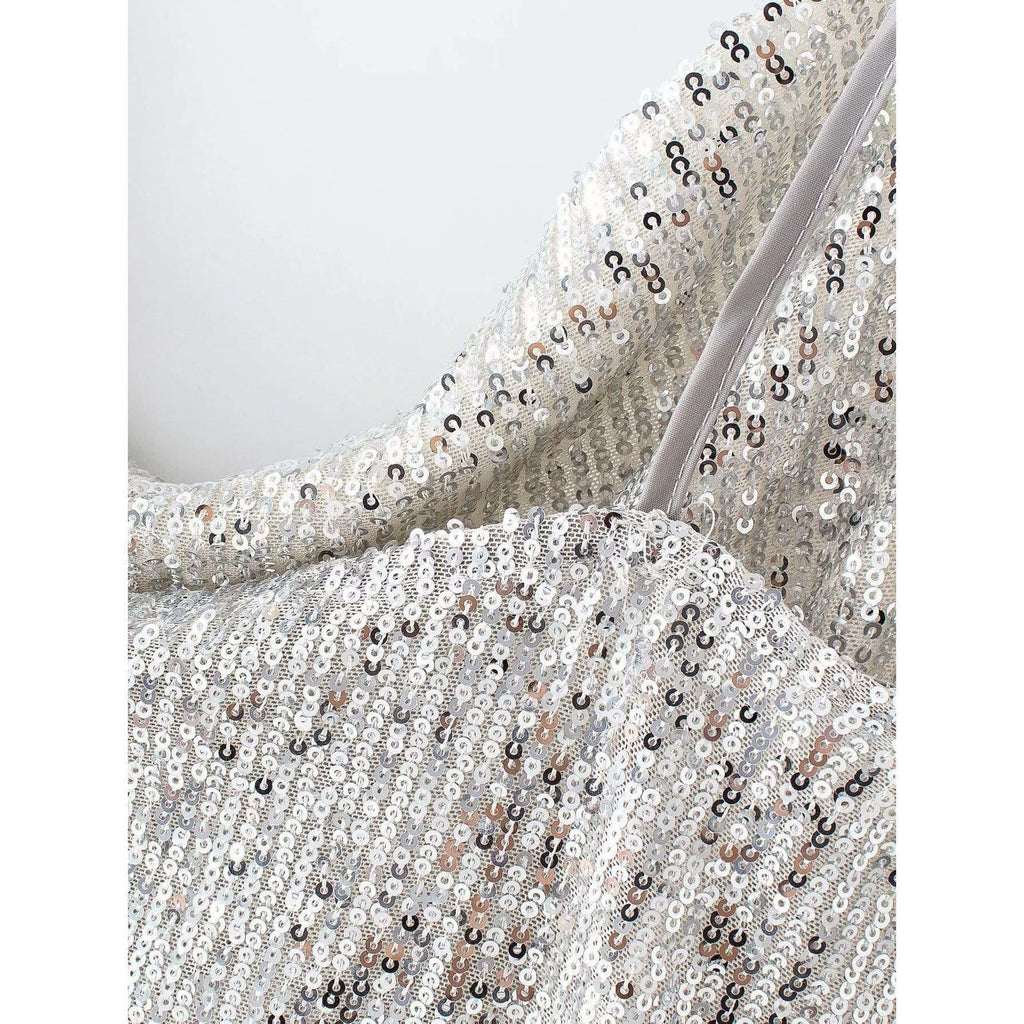shiny sequin cropped tank top
