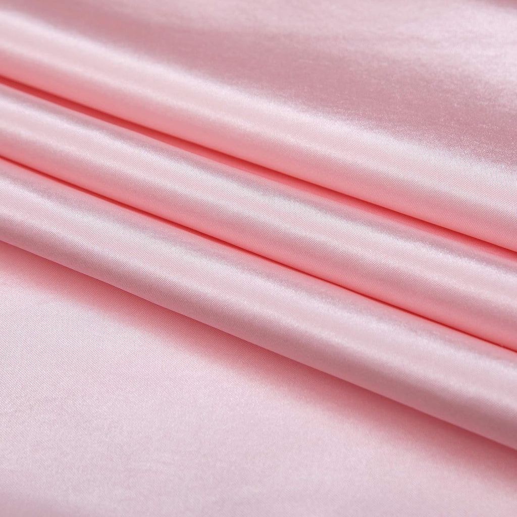 P Pothuiny Satin Duvet Cover Full/Queen, Single Soft Duvet Cover Only, Luxury Silky Like Blush Pink Duvet Cover 90" x 90" Sold Separately - Zipper Closure &amp; Corner Ties
