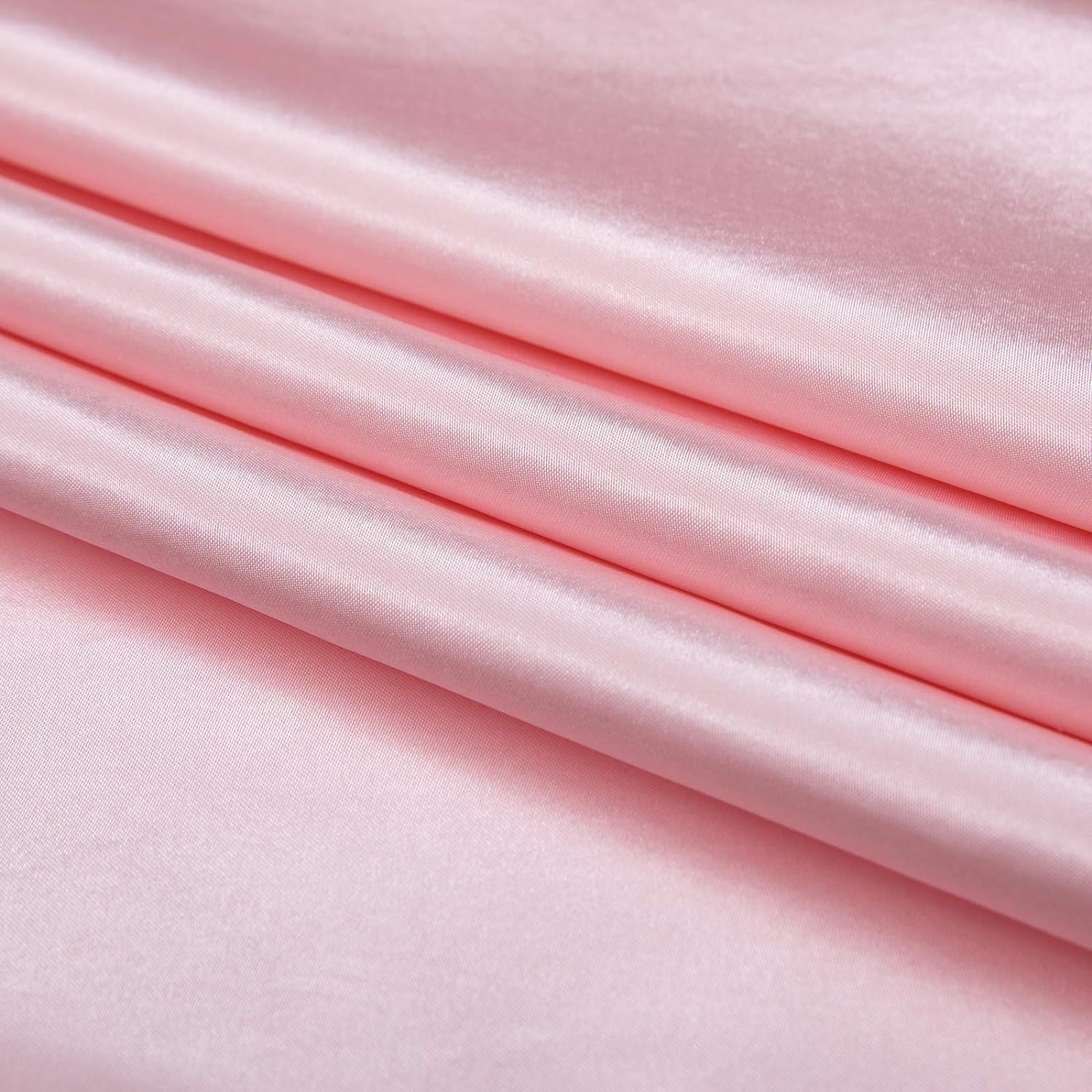 P Pothuiny Satin Duvet Cover Full/Queen, Single Soft Duvet Cover Only, Luxury Silky Like Blush Pink Duvet Cover 90" x 90" Sold Separately - Zipper Closure &amp; Corner Ties