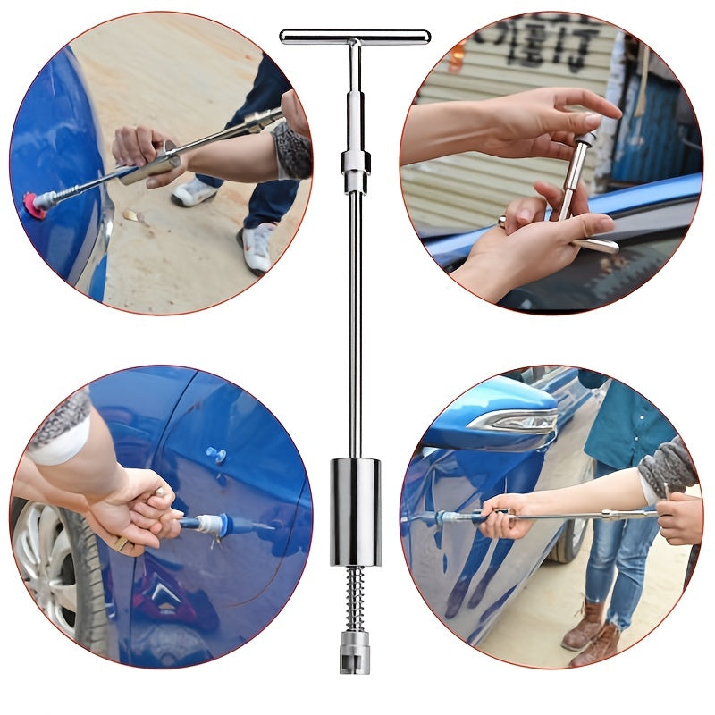 Car Dent Remover Tool, Paintless Dent Repair Dent Puller Kit Slide Hammer Tools With 18pcs Thickened Blue Tabs For DIY Automobile Body Dent Removal