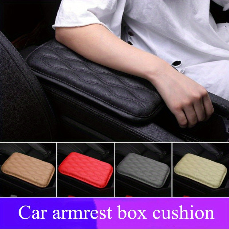 1PC Leather Car Armrest Mat, Universal Interior Auto Armrests StoraBox Mats Dust-proof Cushion Cover Armrest Waterproof Protector