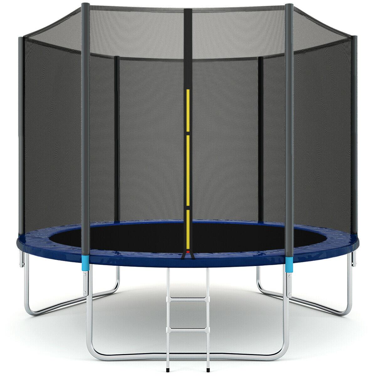 Gymax 10 FT Trampoline Combo Bounce Jump Safety Enclosure Net W/Spring Pad Ladder