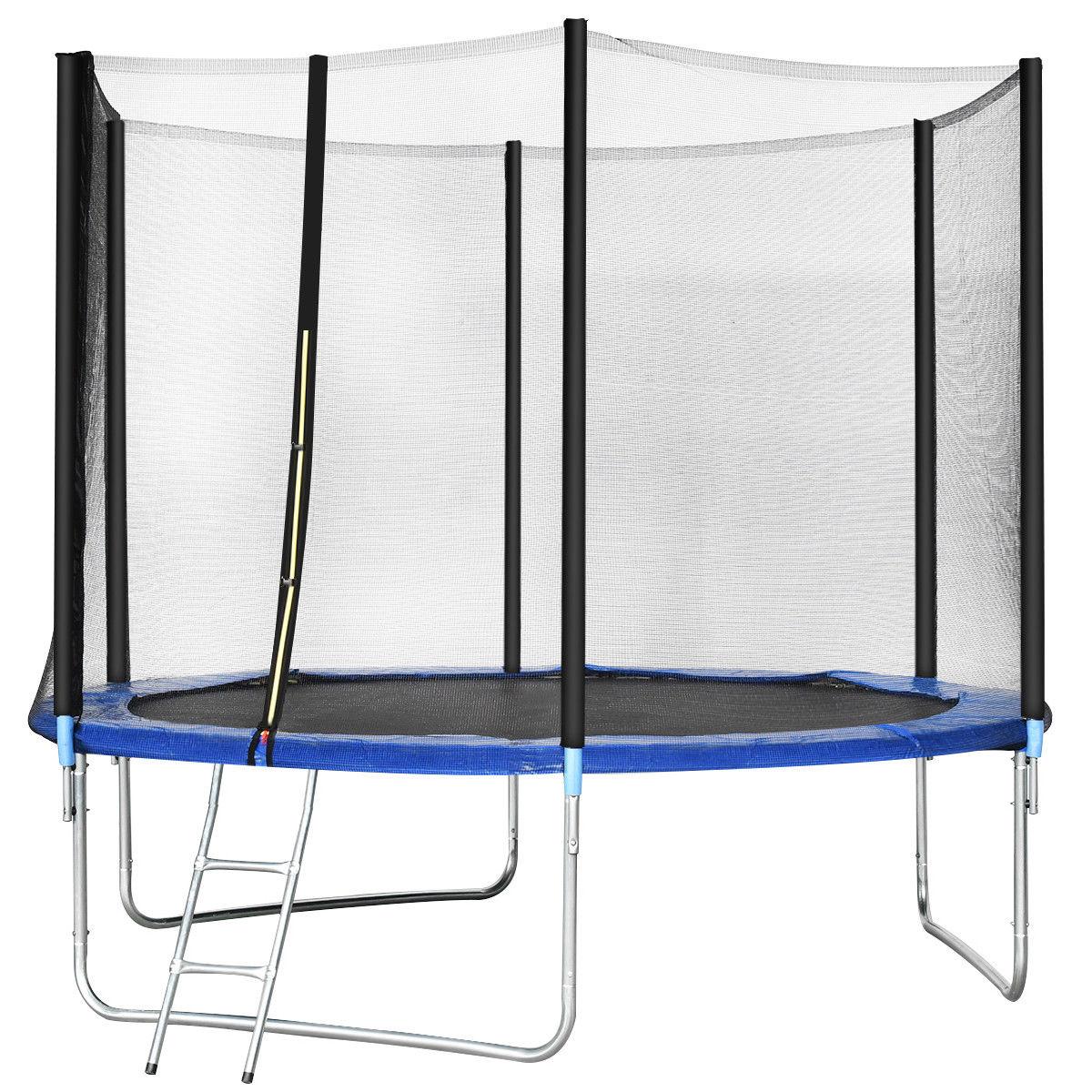 Gymax 10 FT Trampoline Combo Bounce Jump Safety Enclosure Net W/Spring Pad Ladder