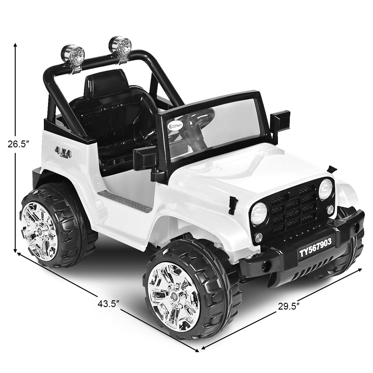 12V Kids Ride on Truck Jeep Car RC Remote Control w/ LED Lights Music MP3