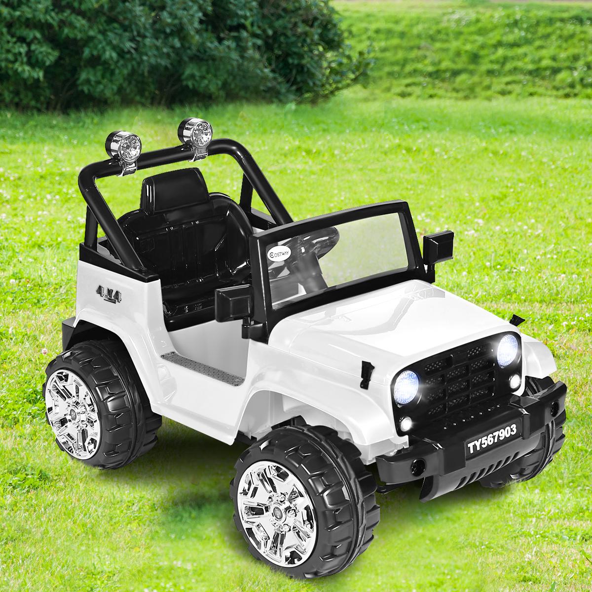 12V Kids Ride on Truck Jeep Car RC Remote Control w/ LED Lights Music MP3