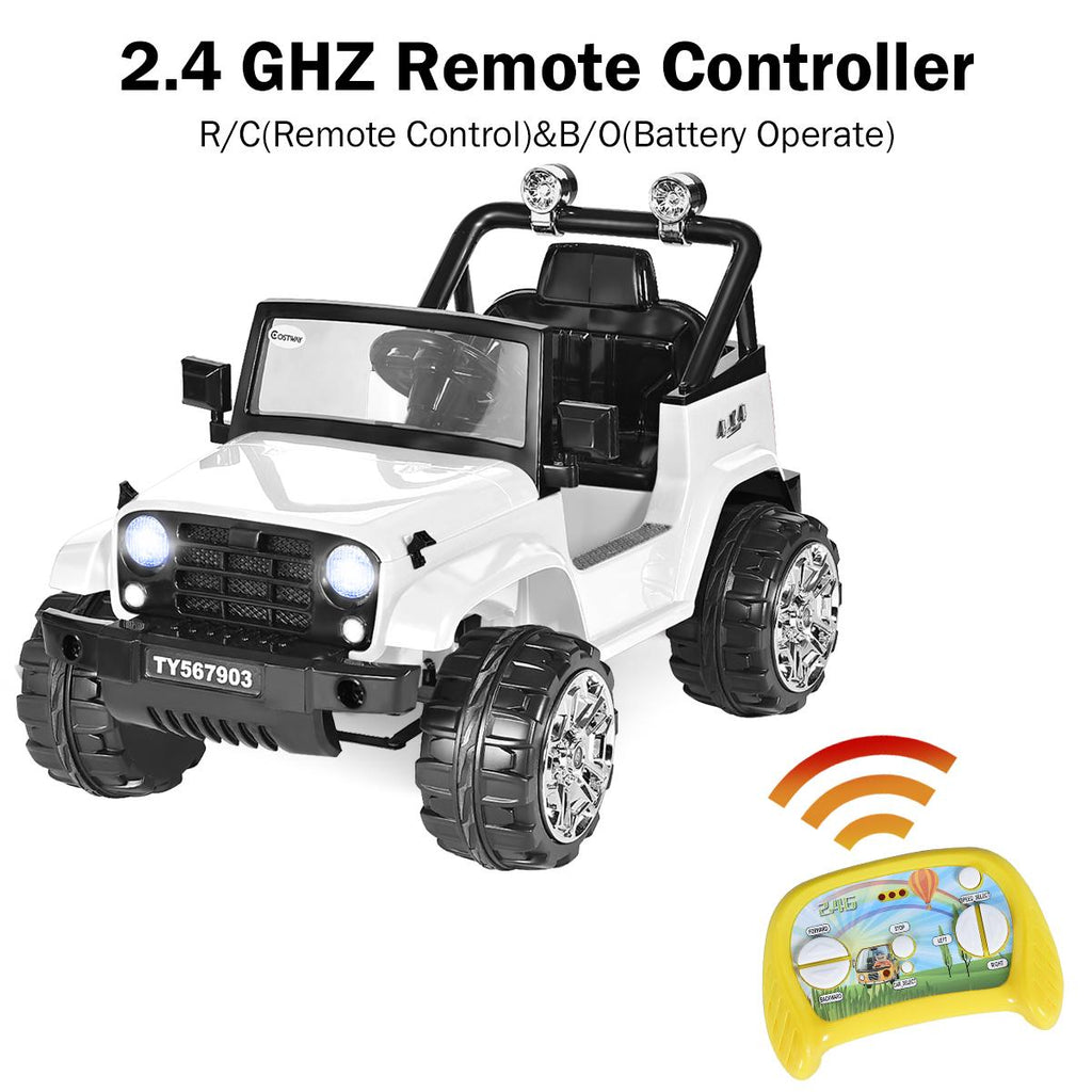 12V Kids Ride on Truck Jeep Car RC Remote Control w/ LED Lights Music MP3