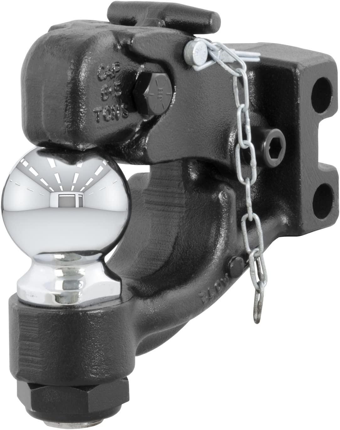 CURT 45920 Channel Mount Pintle Attachment with 2-5/16-Inch Ball, 13,000 lbs, Shank Required , Black