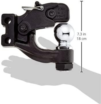 CURT 45920 Channel Mount Pintle Attachment with 2-5/16-Inch Ball, 13,000 lbs, Shank Required , Black