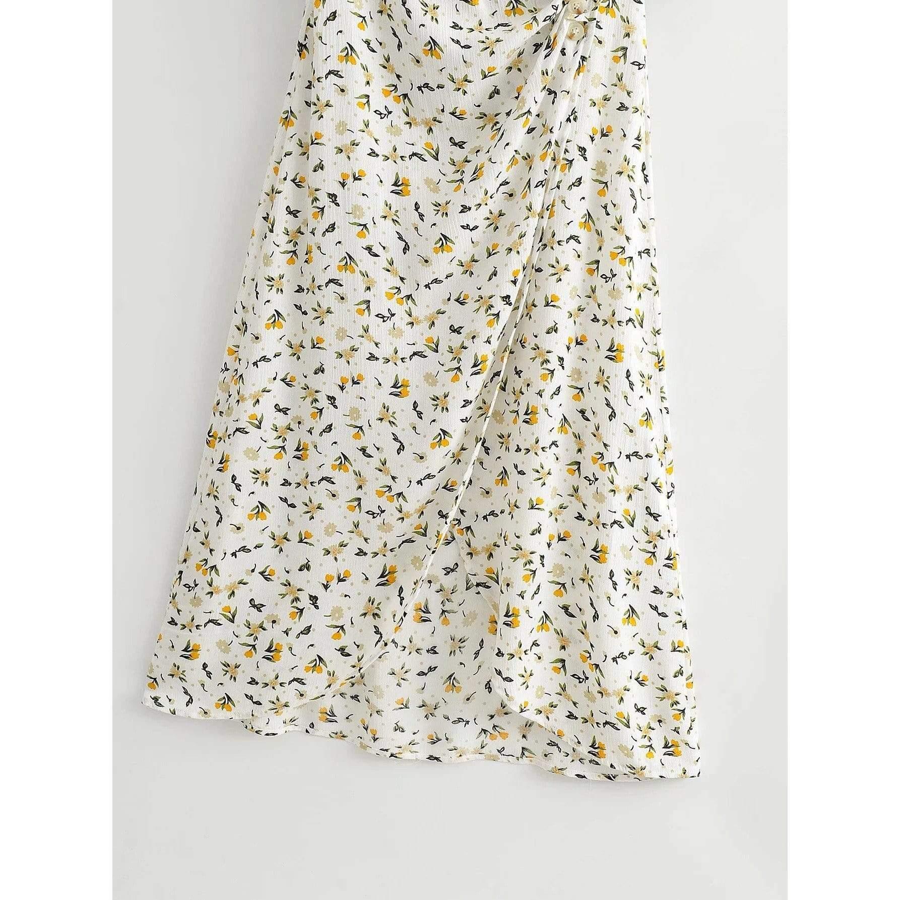 vintage white petal midi dress