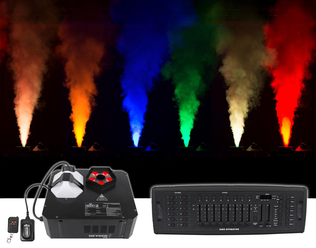 Chauvet DJ GEYSER P5 DMX Fog Machine Fogger, w/Effects+Remote+192 Ch. Controller