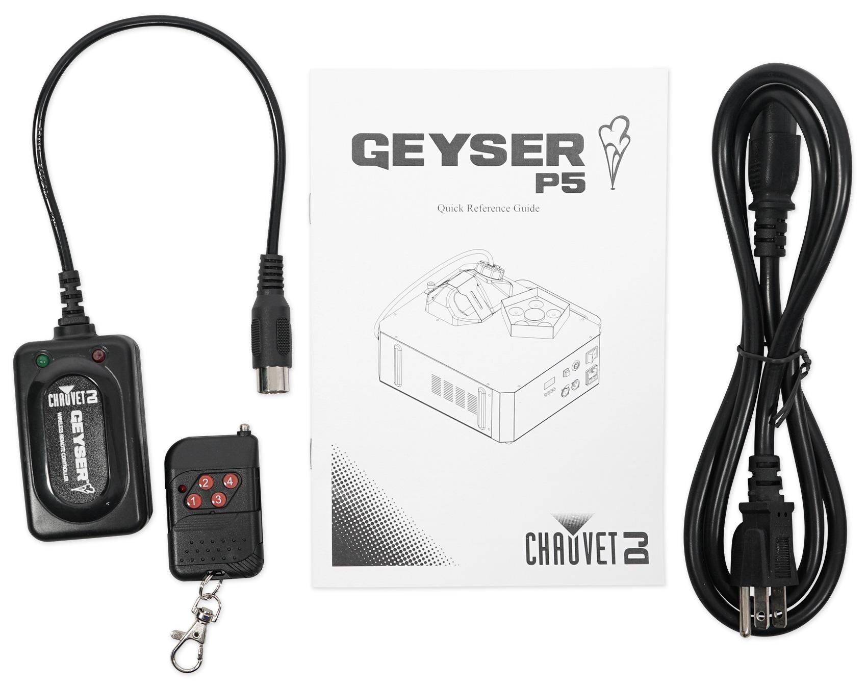 Chauvet DJ GEYSER P5 DMX Fog Machine Fogger, w/Effects+Remote+192 Ch. Controller