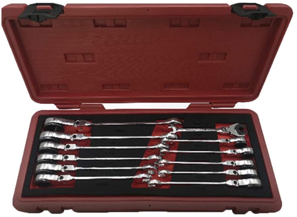 Without Husky Tool Set Socket Wrench Tubing Ratchet Wrench Moving Head Ratchet Wrench Tools for Car Vehicle Auto Replacement Parts Hand Tool Manual Car (Color : Flexible Head 12 pcs)