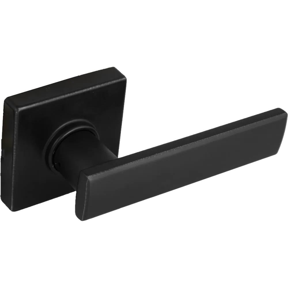 WestMatte Black Hall/Closet Door Lever with Square Rose